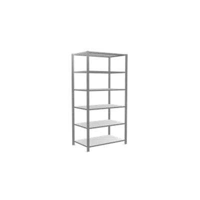 Image for Shelving systems office, Starter Shelving, Plug-in shelving system, MULTIplus150, 2000 x 1000 x 600 mm, 6 Shelves, 120 folder items, galvanized