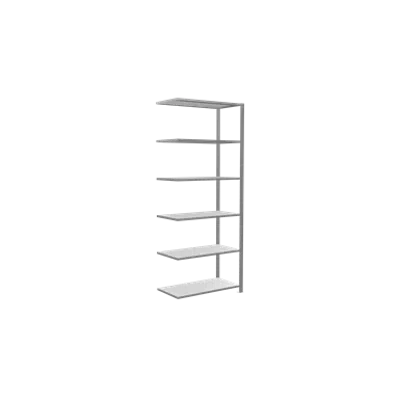 изображение для Plug-in shelving system, Extension Shelving, MULTIplus150, 2500 x 1000 x 500 mm, 6 Shelves, cross brace, galvanized