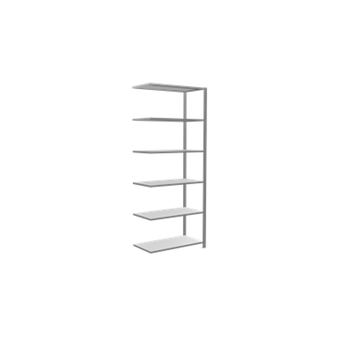 Plug-in shelving system, Extension Shelving, MULTIplus150, 2500 x 1000 x 500 mm, 6 Shelves, cross brace, galvanized