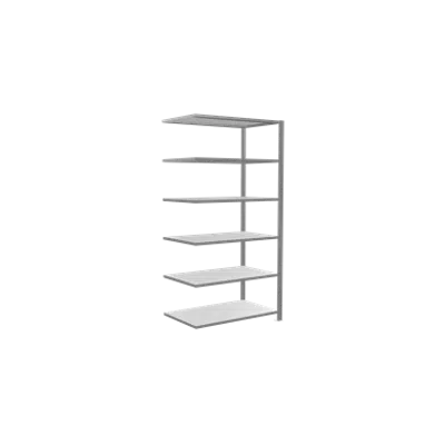 Зображення для Shelving systems office, Extension Shelving, Plug-in shelving system, MULTIplus150, 2000 x 1000 x 600 mm, 6 Shelves, 120 folder items, galvanized