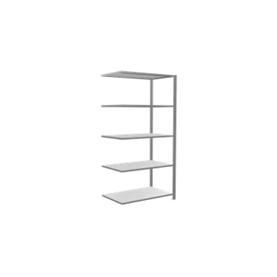 billede til Plug-in shelving system, Extension Shelving, MULTIplus150, 2000 x 1000 x 600 mm, 5 Shelves, cross brace, galvanized