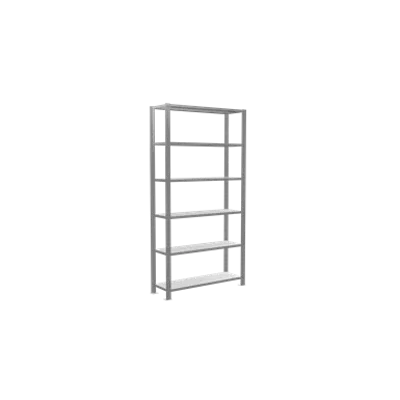 Image for Shelving systems office, Starter Shelving, Plug-in shelving system, MULTIplus85, 2000 x 1000 x 300 mm, 6 Shelves, 60 folder items, galvanized