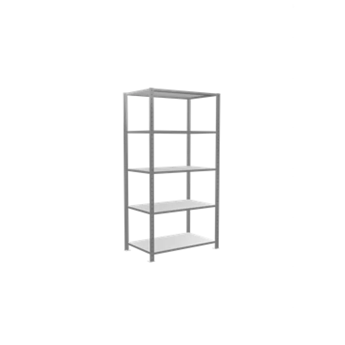 Plug-in shelving system, Starter Shelving, MULTIplus150, 2000 x 1000 x 600 mm, 5 Shelves, cross brace, galvanized