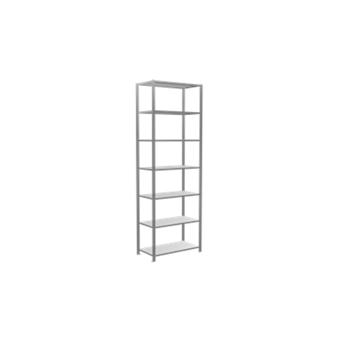 Plug-in shelving system, Starter Shelving, MULTIplus150, 3000 x 1000 x 500 mm, 7 Shelves, cross brace, galvanized