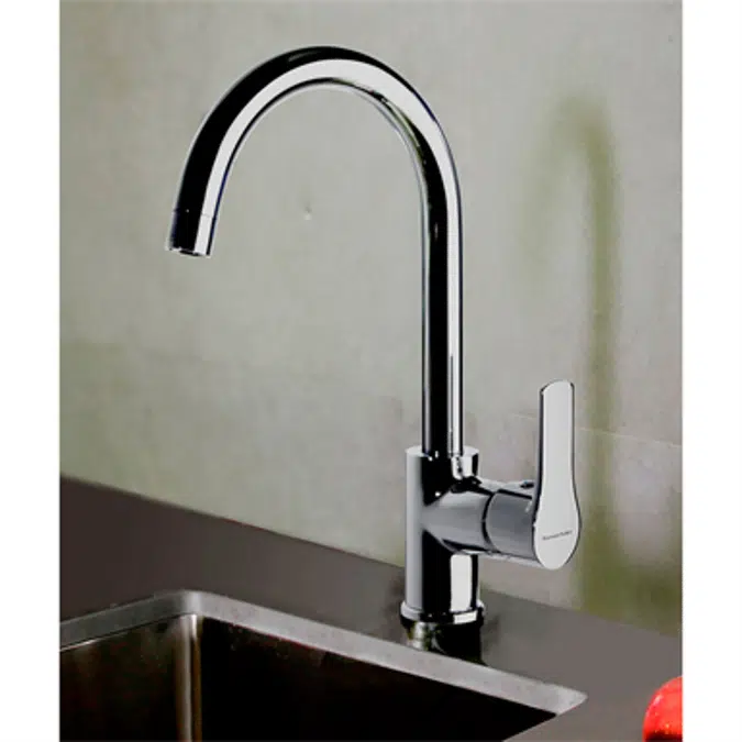 Titanium Sink Mixer With Swivel Swan Neck Spout 1836