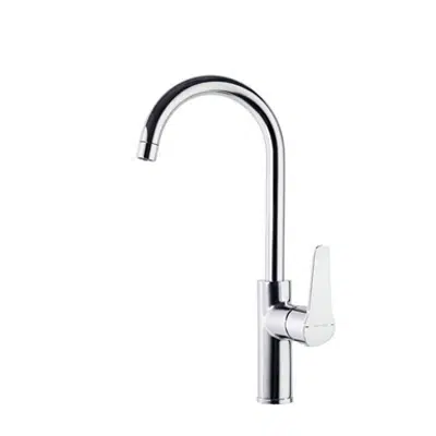kuva kohteelle Ypsilon Plus Sink Mixer With Swivel Hecked Swan Spout 640602