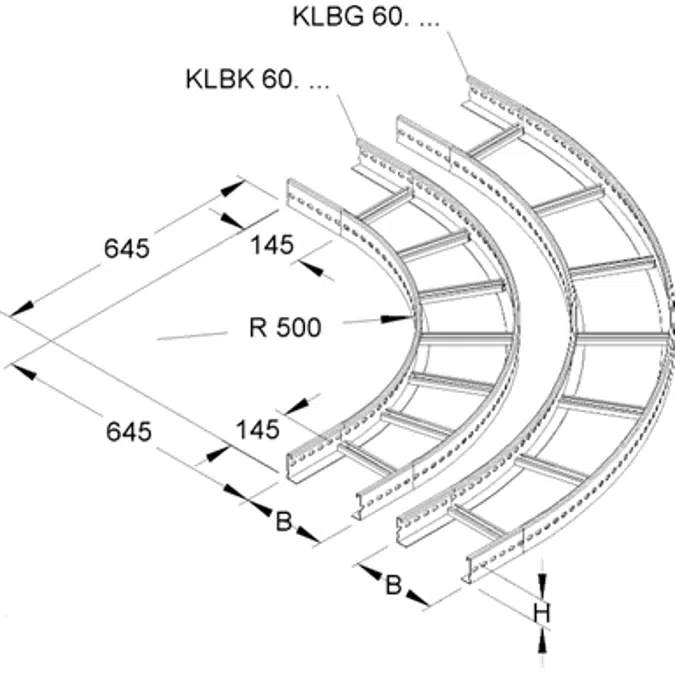 BIM objects - Free download! Cable Ladder Bend - KLBK | BIMobject