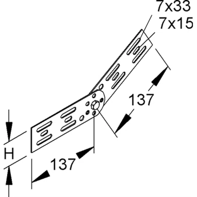 BIM object Distribution Cable Tray Angle Connector RGV Niedax