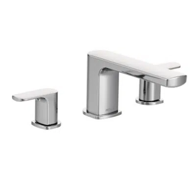 Image for T935 Rizon Chrome Two-Handle Low Arc Roman Tub Faucet