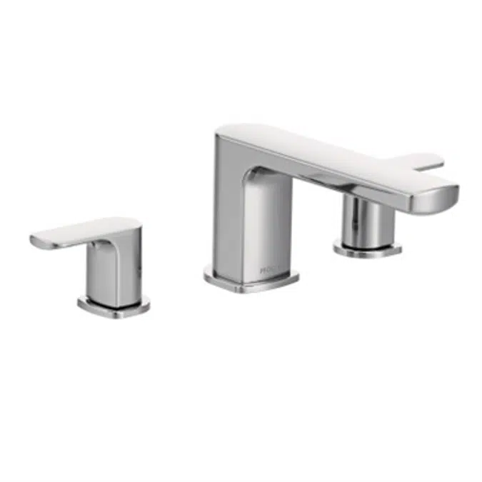 T935 Rizon Chrome Two-Handle Low Arc Roman Tub Faucet