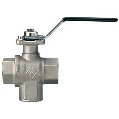 Image for 3210 DEVIA-SFER, Diverter full bore ball valve, female threaded, L-port, with steel handle and ISO 5211
pad for actuator