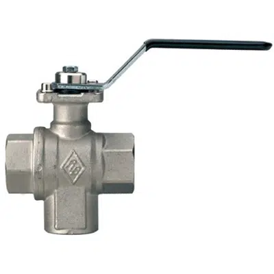 3210 DEVIA-SFER, Diverter full bore ball valve, female threaded, L-port, with steel handle and ISO 5211
pad for actuator için görüntü