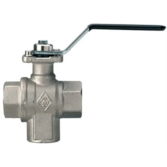 3210 DEVIA-SFER, Diverter full bore ball valve, female threaded, L-port, with steel handle and ISO 5211
pad for actuator