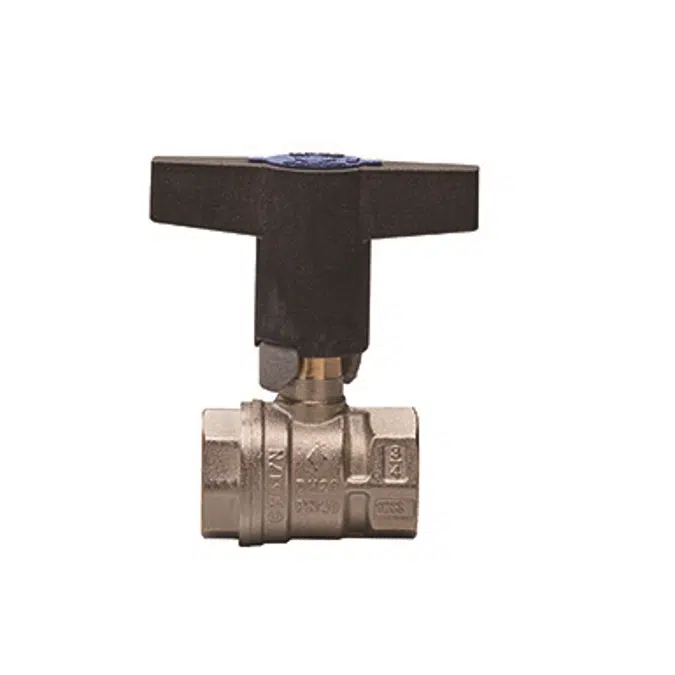 1530 UNI-SFER, Full bore ball valve, ISO 228/1 F/F, with extended polyamide ISO-T-handle, anticondensation and dripless