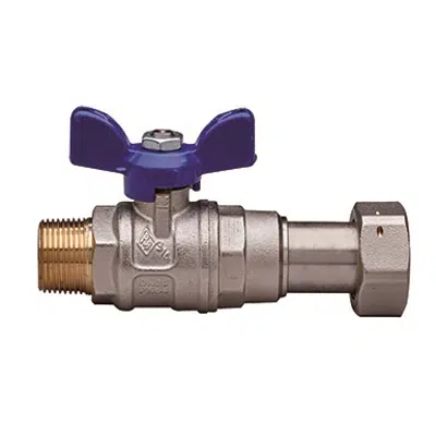 2026 BUBBLE-SFER, Water full bore ball valve with meter’s entrance, thread male/telescopic fitting, aluminium
butterfly handle and ball with automatic rinse system图像