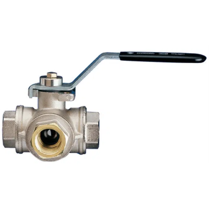 3500 COMBI-SFER, Three way full bore ball valve, female threaded, T-port, with steel handle and ISO 5211
pad for actuator