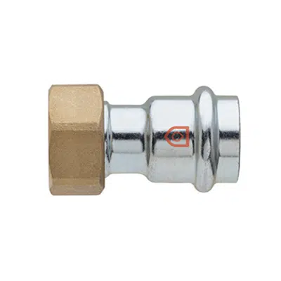 Image for Straight tap connector F x G thread - C-Steel press fitting - V profile - FRABOPRESS C-STEEL V