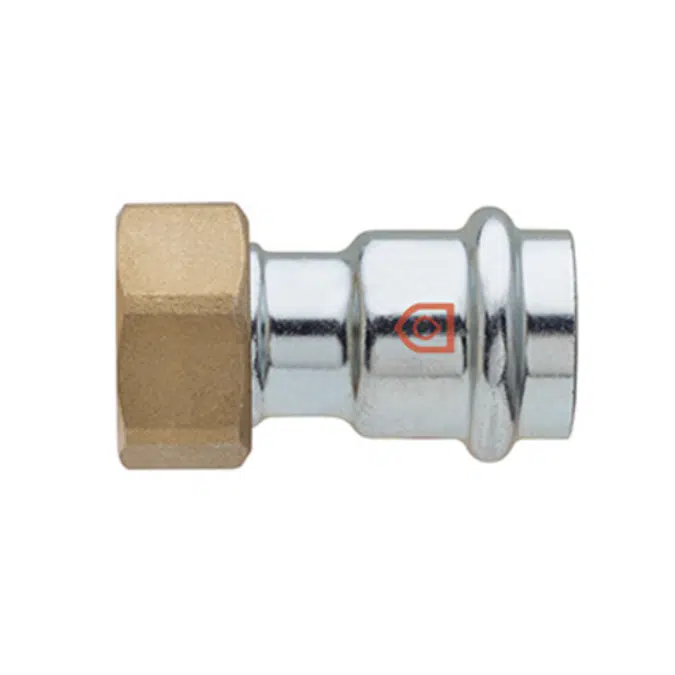 Straight tap connector F x G thread - C-Steel press fitting - V profile - FRABOPRESS C-STEEL V