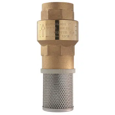 Image for 100101 EUROBLOCK, Full bore foot valve, female thread, with stainless steel strainer and Viton® seat suitable for application with not
halogenated hydrocarbons and fuels (gasolines, kerosene...).