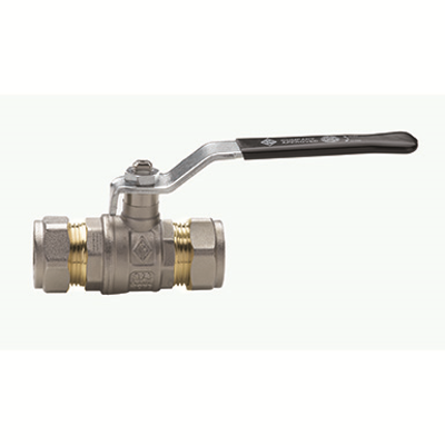 Immagine per 1618 SUPER-SFER, Valvola a sfera a passaggio totale, attacco tubo rame, con leva in acciaio