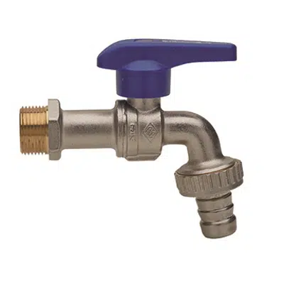 Image for 600700 FLY, Brass buttefly bib-cock full bore, with hose tail and throttling, technopolymer handle