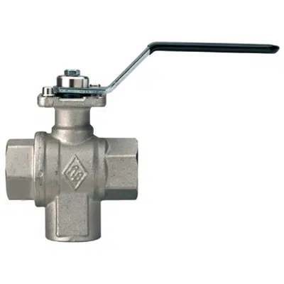 Image for 3110 DEVIA-SFER, Diverter full bore ball valve, female threaded, T-port, with steel handle and ISO 5211
pad for actuator