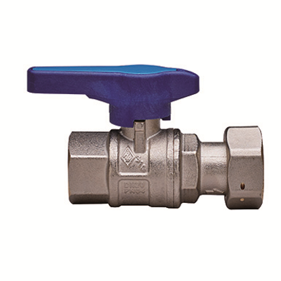 Image for 2049 BUBBLE-SFER, Water full bore ball valve with meter’s entrance, thread female/nut, check valve incorporated, technopolymer handle
and ball with automatic rinse system.