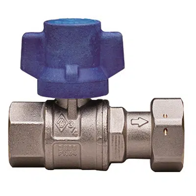 Image for 2099 BUBBLE-SFER, Full bore ball valve, for water meter’s entrance, thread female/ring nut, with anti-tampering T-handle and ball with
automatic rinse system