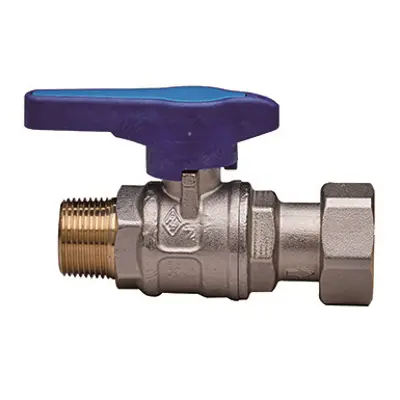 obraz dla 2048 BUBBLE-SFER, Water full bore ball valve with meter’s entrance, thread male/nut, technopolymer handle and ball with
automatic rinse system.
