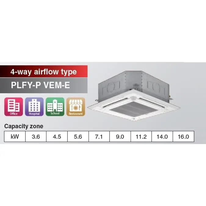 Objetos Bim Download gratuito City Multi (VRF) Cassette Type 4 Way