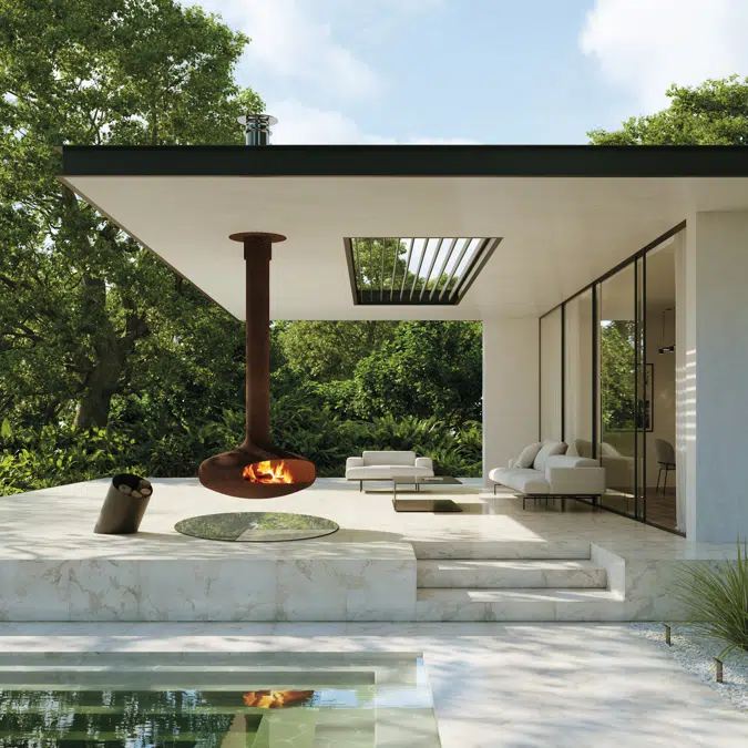 Domofocus - Suspended designer fireplace