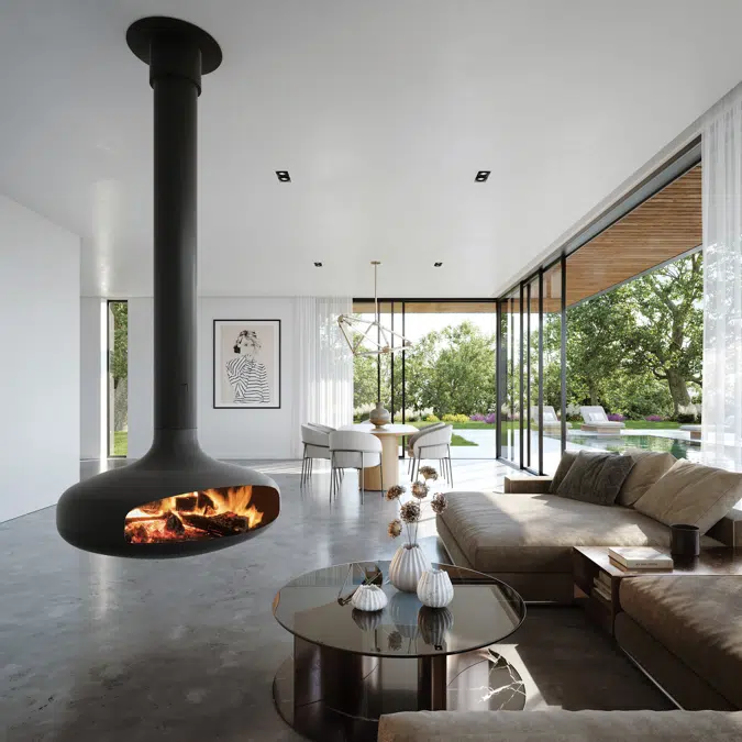 Domofocus - Suspended designer fireplace