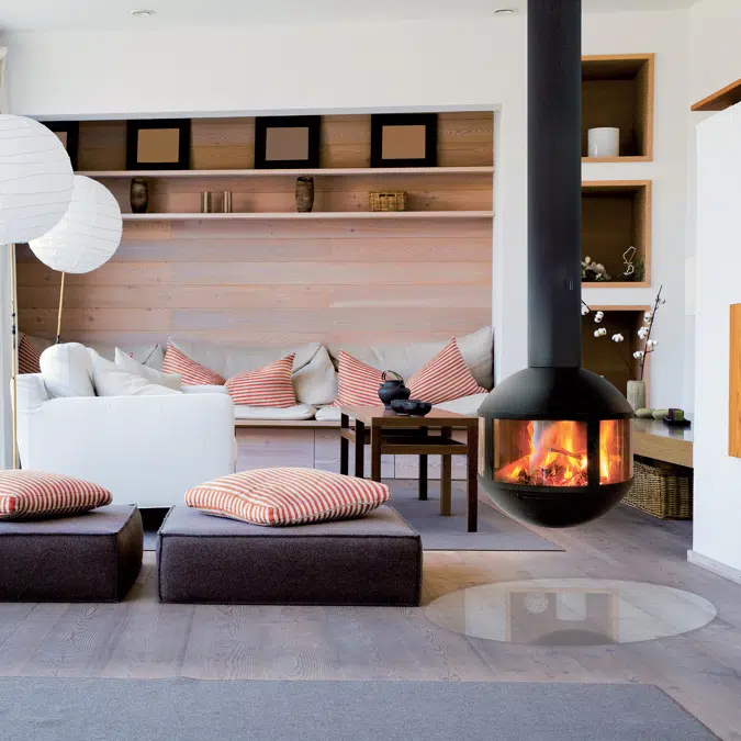 Agorafocus - Suspended designer fireplace