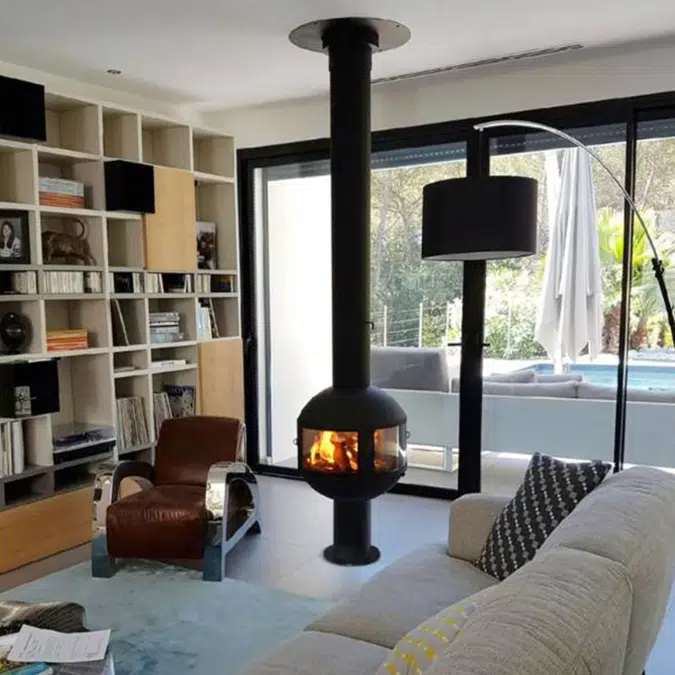 Agorafocus on base - Central designer fireplace