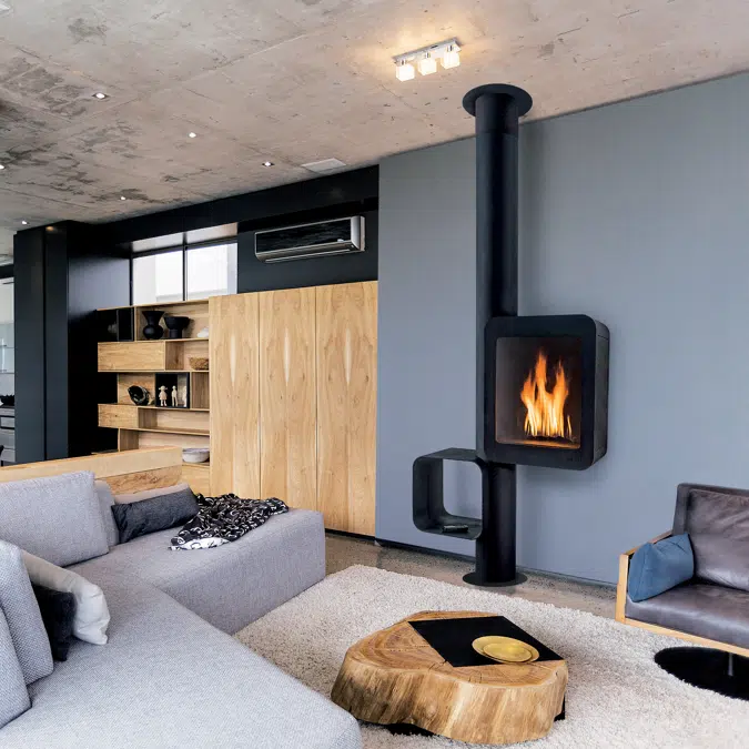 Grappus - Base-mounted designer fireplace