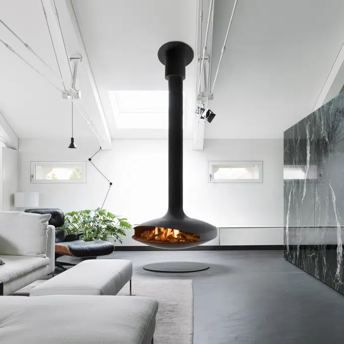Gyrofocus gas - Suspended designer fireplace