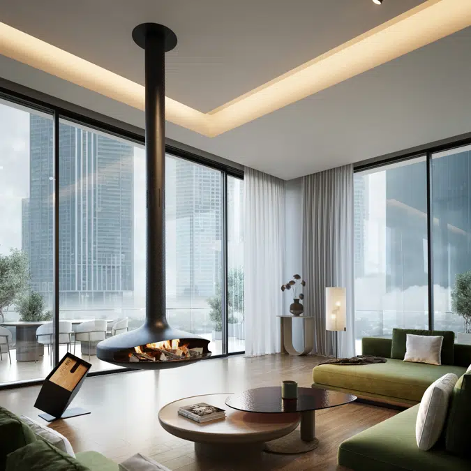 Gyrofocus bioethanol - Suspended designer fireplace