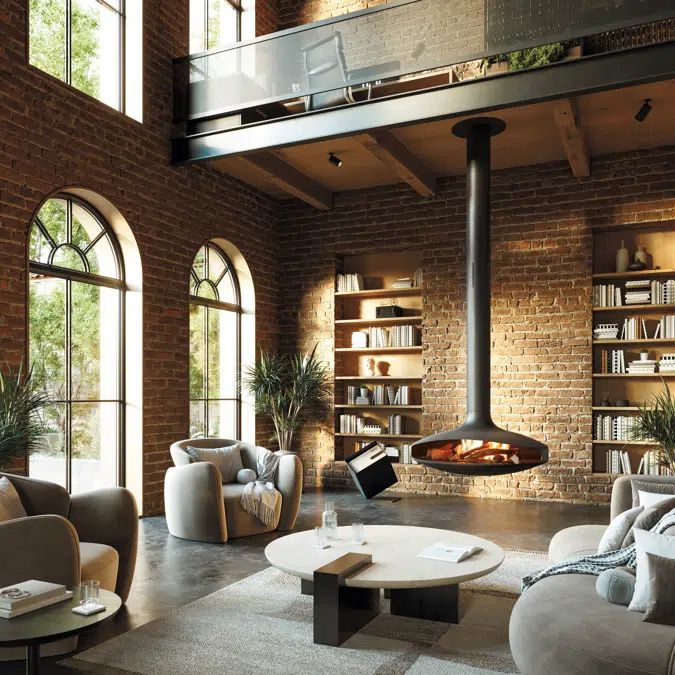 Gyrofocus bioethanol - Suspended designer fireplace
