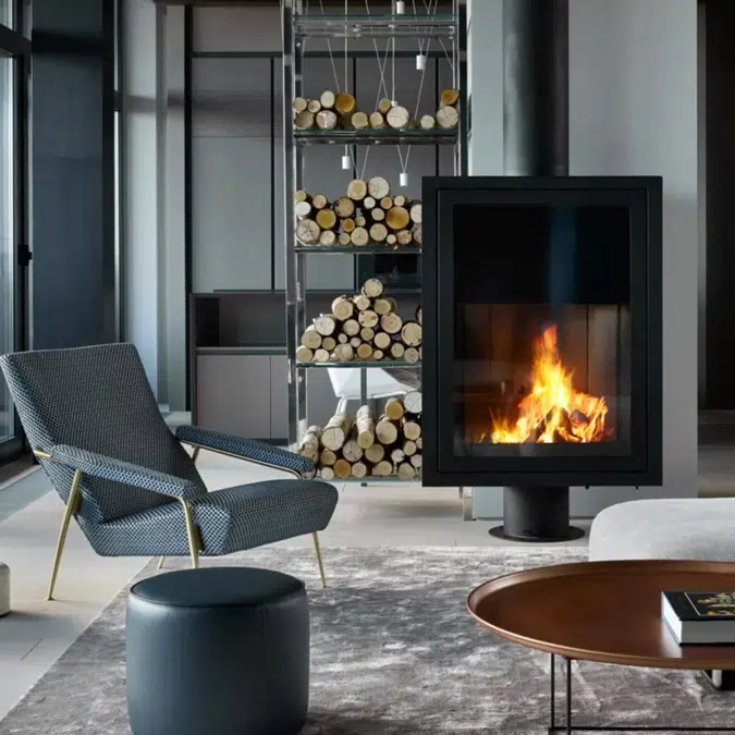 Eurofocus - Base-mounted designer fireplace