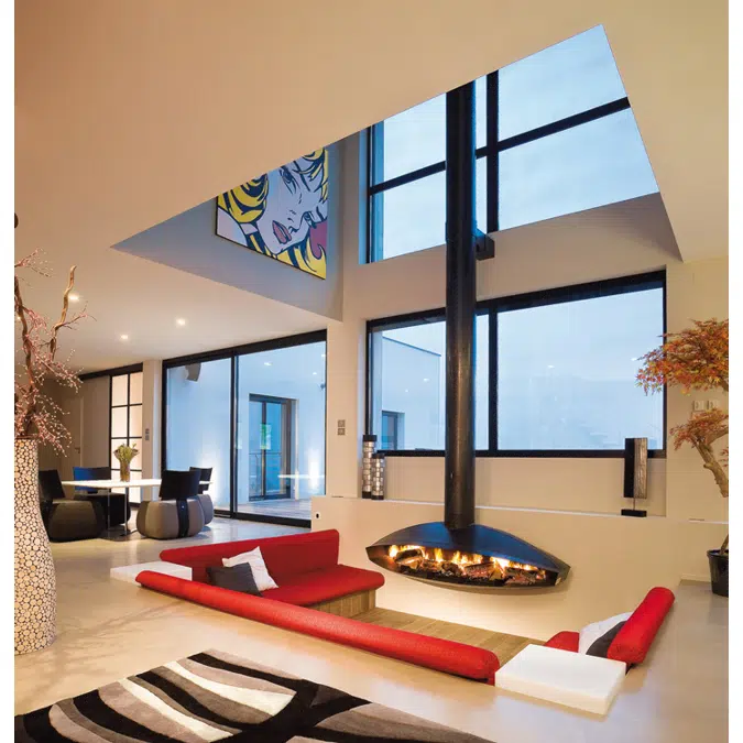 Antefocus - Suspended designer fireplace
