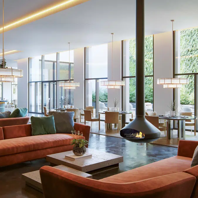 Ergofocus Holographik® - Suspended design fireplace