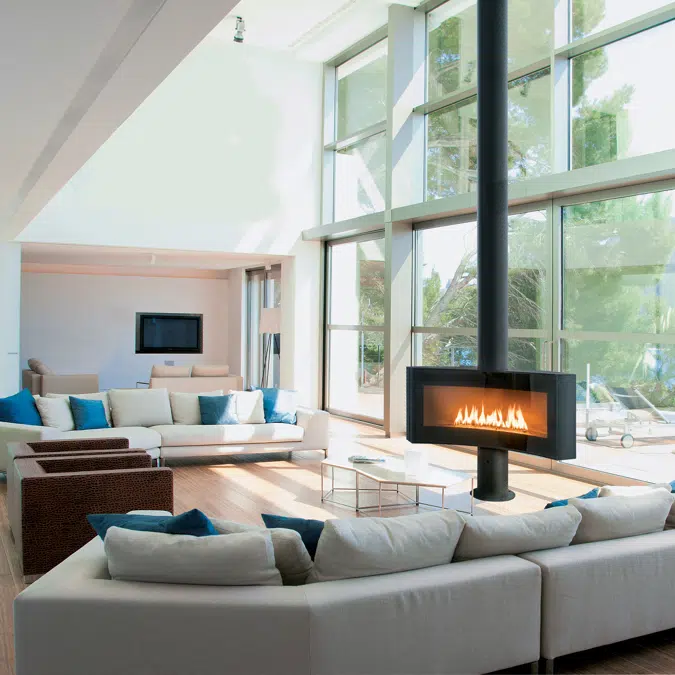Curvifocus - base-mounted designer fireplace