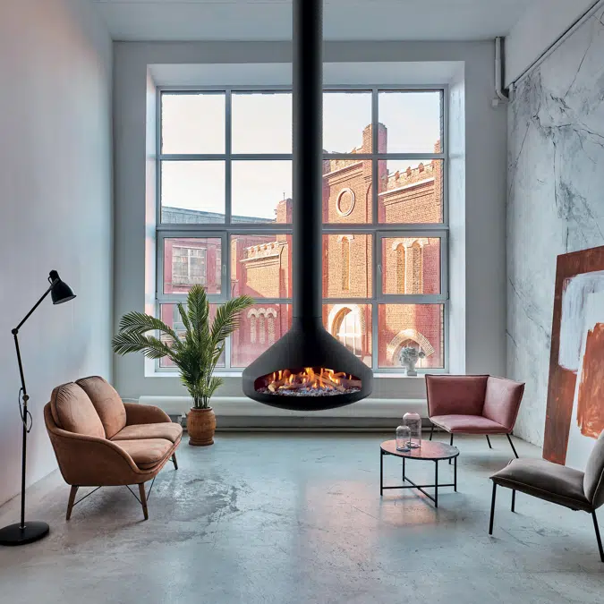 Ergofocus Gas - Suspended design fireplace
