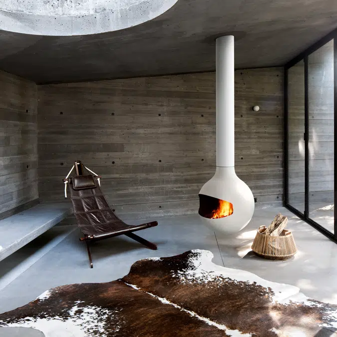 Bathyscafocus - Suspended designer fireplace