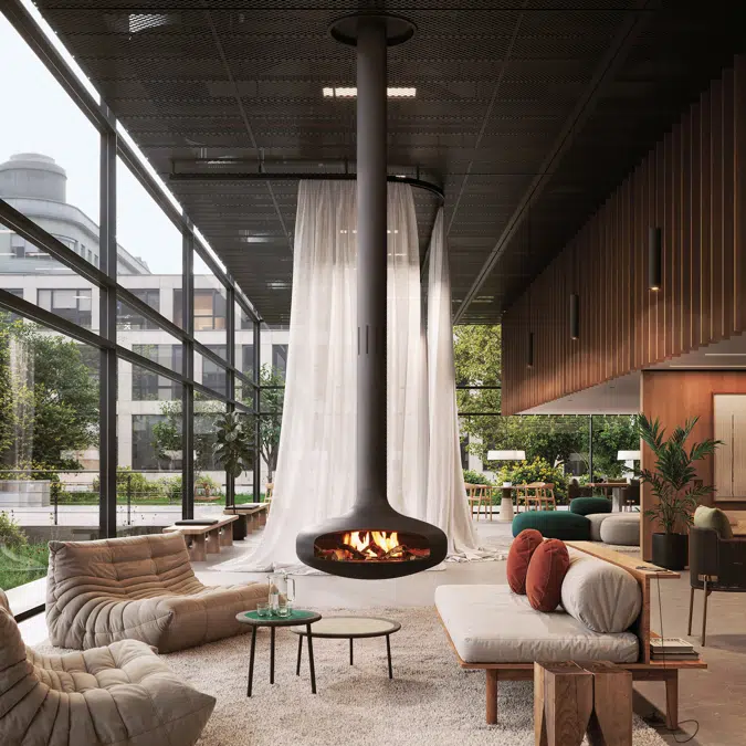 Domofocus bioethanol - Suspended designer fireplace