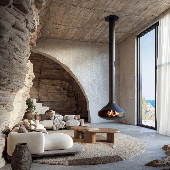 Ergofocus Bioethanol - Suspended design fireplace