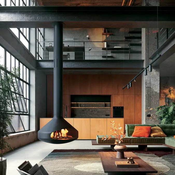 Ergofocus Bioethanol - Suspended design fireplace