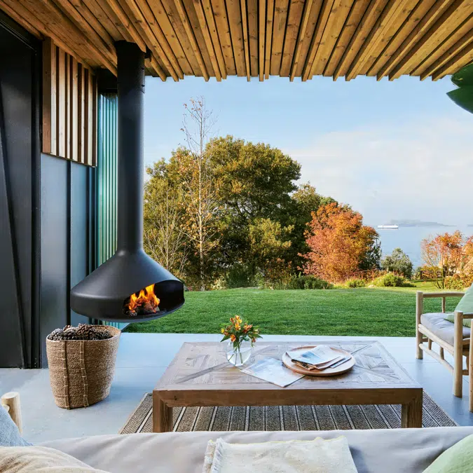 Ergofocus - Suspended design fireplace 