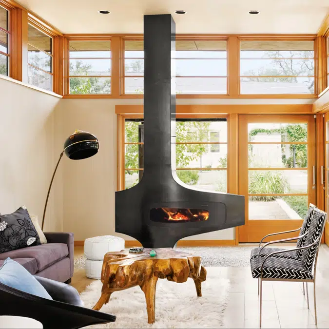 Heterofocus - Basem-ounted designer fireplace