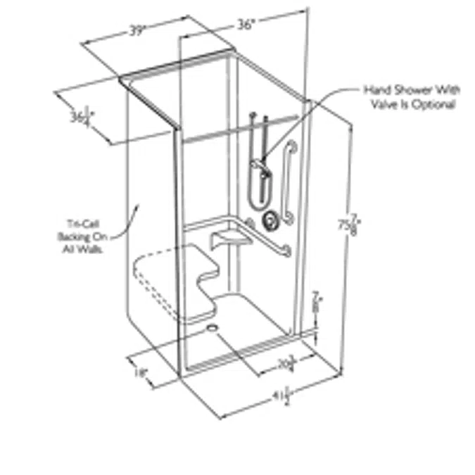 BIM objects - Free download! XSA4136BF OT - 36 x 36 code compliant ...